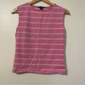Vintage Ralph Lauren Sport Baby Pink Striped Tank Top Size Medium